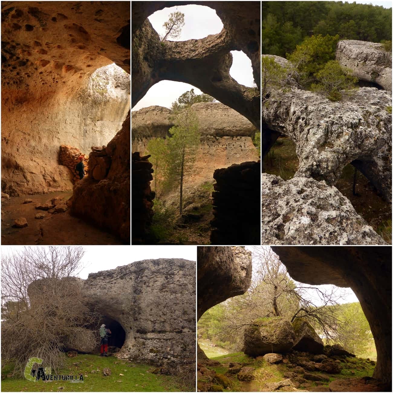 La cueva de los Tres Gamones con entrada y salida